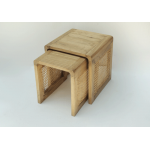 Rattan Stool/Sidetable - S/2